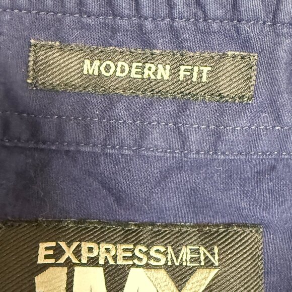 Men's EXPRESS 1MX‎ Modern Fit Dress Shirt Navy | Size XL - Picture 4 of 6